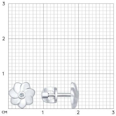 Пусеты SOKOLOV 87020005 вес 1.46 г серебро, бриллиант купить,NaN
