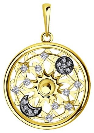 Подвеска SOKOLOV 035849-2 вес 2.8 г золото, фианит купить,NaN