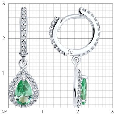 Серьги SOKOLOV 92022811 вес 3.53 г серебро, ситалл, цаворит купить,30000