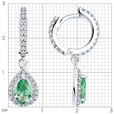 Серьги SOKOLOV 92022811 вес 3.53 г серебро, ситалл, цаворит купить,30000