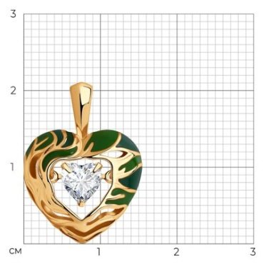 Подвеска Diamant 93-130-01626-1 вес 2.48 г серебро, фианит, эмаль купить,11264