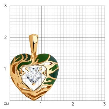 Подвеска Diamant 93-130-01626-1 вес 2.48 г серебро, фианит, эмаль купить,11264