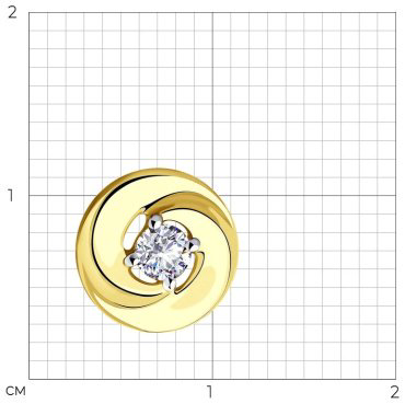 Подвеска SOKOLOV 035795-2 вес 0.7 г золото, фианит купить,55387