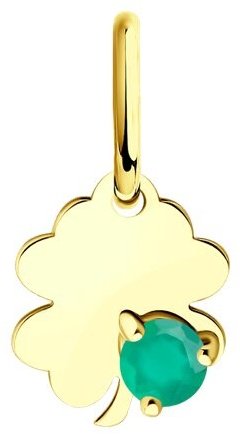 Подвеска Diamant 53-330-01333-1 вес 0.32 г золото, агат