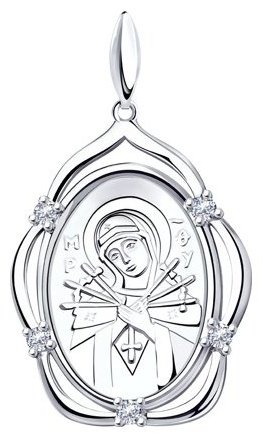 Икона Diamant 94-130-00811-1 вес 3.51 г серебро, фианит купить,17442