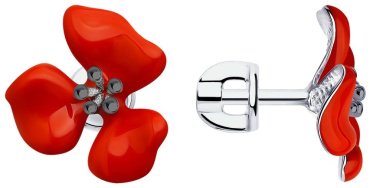 Серьги SOKOLOV 94024785 вес 2.55 г серебро, эмаль купить,20676