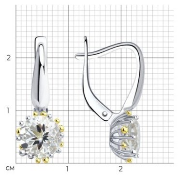 Серьги SOKOLOV 92021914 вес 3.28 г серебро, горный хрусталь купить,25650