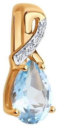 Подвеска SOKOLOV 732359 вес 0.64 г золото, топаз, фианит купить,65986