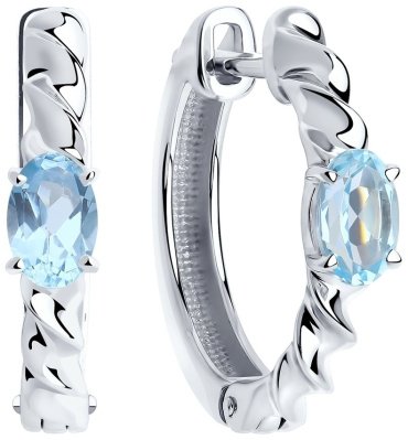 Серьги SOKOLOV 92022281-sk20 вес 4.38 г серебро, топаз купить,29551