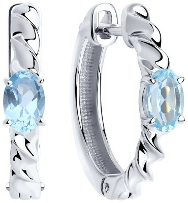 Серьги SOKOLOV 92022281-sk20 вес 4.38 г серебро, топаз купить,29551