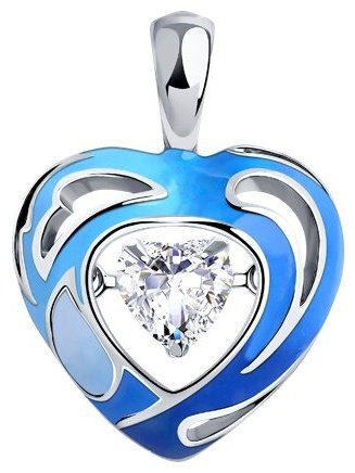 Подвеска Diamant 94-130-01630-1 вес 2.13 г серебро, фианит, эмаль купить,10361