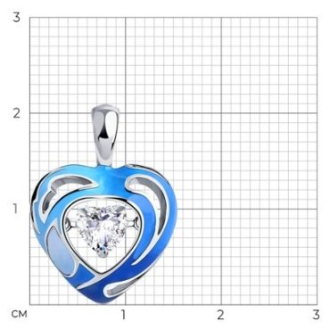 Подвеска Diamant 94-130-01630-1 вес 2.13 г серебро, фианит, эмаль купить,10361