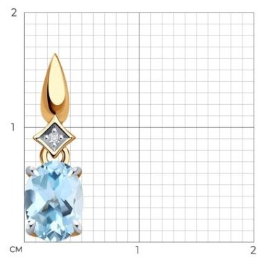 Подвеска Diamant 51-330-01919-1 вес 0.79 г золото, топаз купить,61814