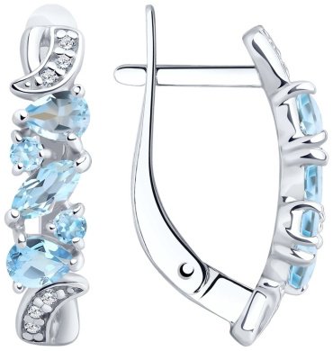 Серьги SOKOLOV 92021778 вес 2.75 г серебро, топаз купить,27702