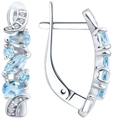 Серьги SOKOLOV 92021778 вес 2.75 г серебро, топаз купить,27702