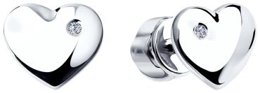 Пусеты SOKOLOV 87020003 вес 1.19 г серебро, бриллиант купить,12992
