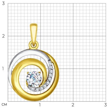 Подвеска SOKOLOV 035065-2 вес 1.51 г золото, фианит купить,154935