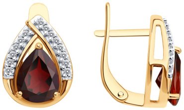 Серьги SOKOLOV 92023140 вес 3.74 г серебро, гранат купить,27098