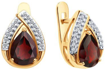 Серьги SOKOLOV 92023140 вес 3.74 г серебро, гранат купить,27098