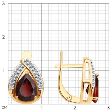 Серьги SOKOLOV 92023140 вес 3.74 г серебро, гранат купить,27098