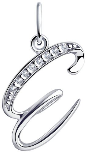 Подвеска Diamant 94-130-01148-1 вес 0.9 г серебро, фианит купить,NaN
