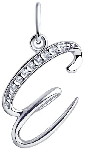 Подвеска Diamant 94-130-01148-1 вес 0.9 г серебро, фианит купить,NaN