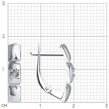 Серьги SOKOLOV 87020045 вес 2.65 г серебро, бриллиант купить,22309