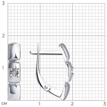 Серьги SOKOLOV 87020045 вес 2.65 г серебро, бриллиант купить,22309