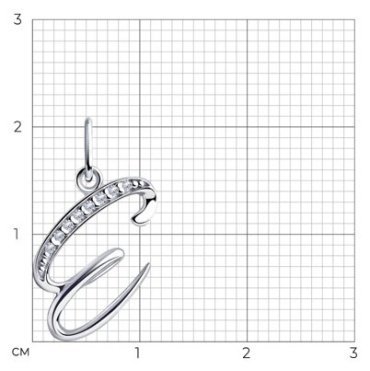 Подвеска Diamant 94-130-01148-1 вес 0.9 г серебро, фианит купить,NaN