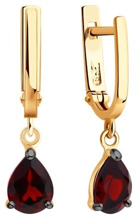 Серьги SOKOLOV 92023151 вес 2.44 г серебро, гранат купить,NaN