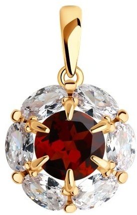 Подвеска Diamant 51-330-02100-2 вес 1.99 г золото, гранат купить,138745