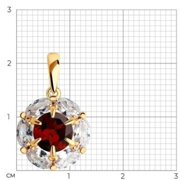 Подвеска Diamant 51-330-02100-2 вес 1.99 г золото, гранат купить,138745