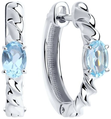 Серьги SOKOLOV 92022281-sk17 вес 4.24 г серебро, топаз купить,29651