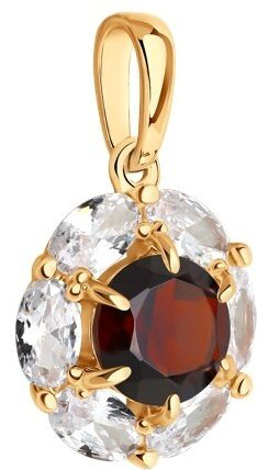 Подвеска Diamant 51-330-02100-2 вес 1.99 г золото, гранат купить,138745