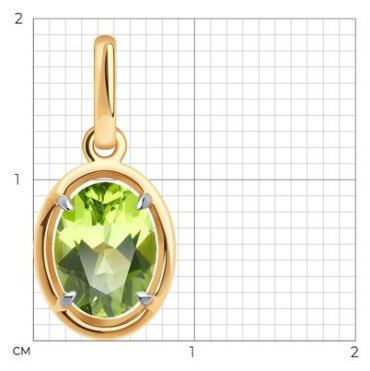 Подвеска Diamant 51-330-01927-3 вес 1.06 г золото, хризолит купить,91605