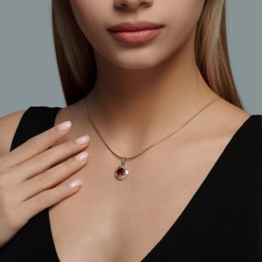 Подвеска Diamant 51-330-02100-2 вес 1.99 г золото, гранат купить,138745