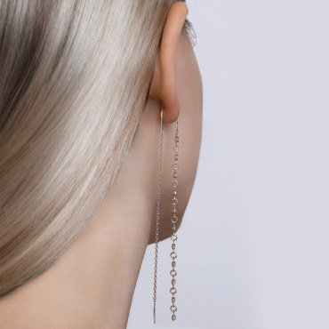 Серьги-цепочки SOKOLOV 94020805 вес 3.29 г серебро, фианит купить,NaN