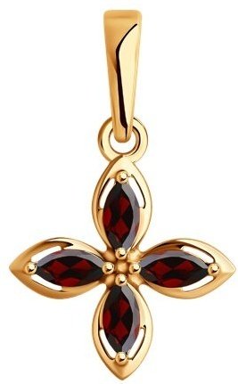 Подвеска Diamant 51-330-02446-2 вес 0.8 г золото, гранат купить,77042