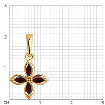Подвеска Diamant 51-330-02446-2 вес 0.8 г золото, гранат купить,77042