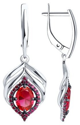 Серьги SOKOLOV 84020030 вес 4.69 г серебро, корунд купить,32367