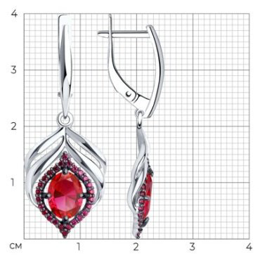 Серьги SOKOLOV 84020030 вес 4.69 г серебро, корунд купить,32367