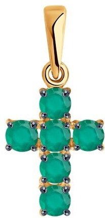 Крестик Diamant 51-330-01631-3 вес 0.9 г золото, агат купить,73134