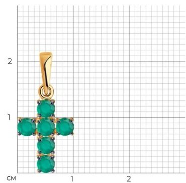 Крестик Diamant 51-330-01631-3 вес 0.9 г золото, агат купить,73134
