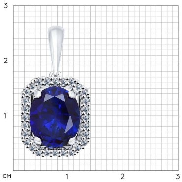 Подвеска SOKOLOV 88030002 вес 2.2 г серебро, корунд, фианит купить,NaN