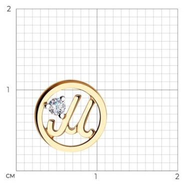 Подвеска Diamant 51-130-00641-1 вес 0.5 г золото, фианит купить,41369