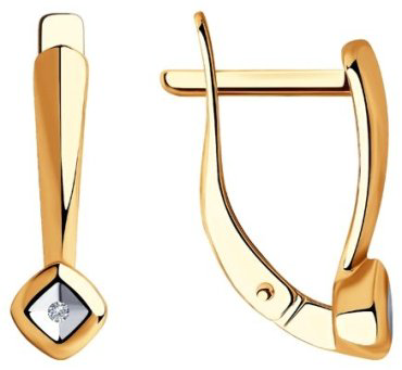 Серьги SOKOLOV 87020023 вес 1.97 г серебро, бриллиант купить,NaN