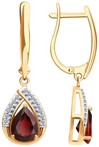 Серьги SOKOLOV 92023210 вес 4.51 г серебро, гранат купить,NaN