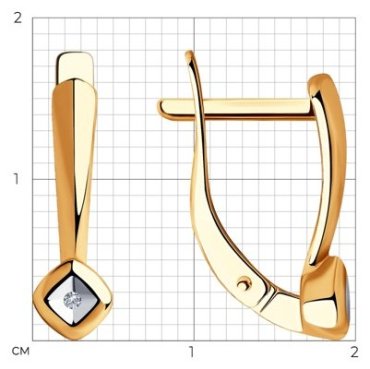 Серьги SOKOLOV 87020023 вес 1.97 г серебро, бриллиант купить,NaN