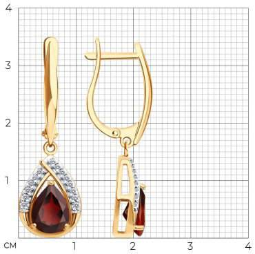 Серьги SOKOLOV 92023210 вес 4.51 г серебро, гранат купить,NaN