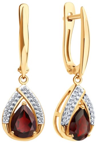 Серьги SOKOLOV 92023210 вес 4.51 г серебро, гранат купить,NaN